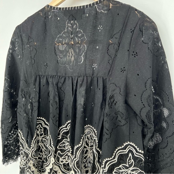 Hemant & Nandita Anthropologie Lace embroidered cape jacket‎ blouse size small - Picture 11 of 14